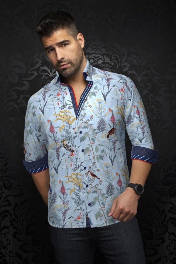 Chemise AU NOIR manches longues (BLEU PÂLE - 240776) - Modèle: BRASI