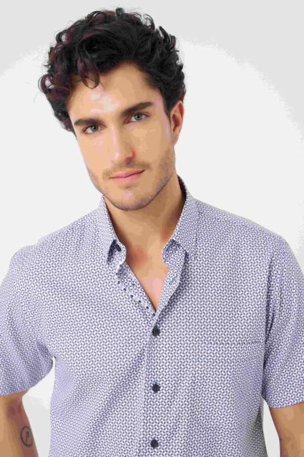 Chemise sport manches courtes LEO CHEVALIER (BLEU - 251922) - Modèle: 624351