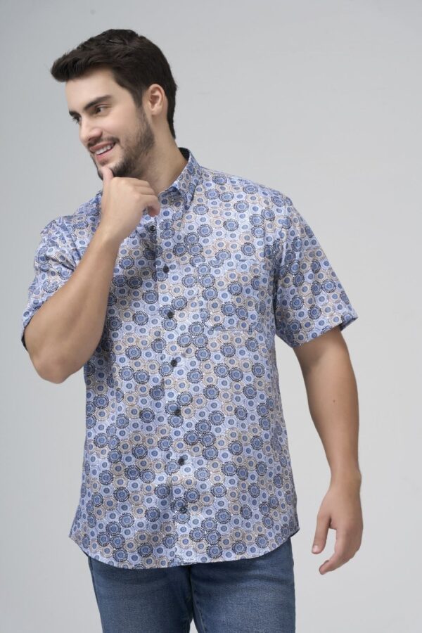 Chemise sport manches courtes LEO CHEVALIER (BLEU - 251923) - Modèle: 624356